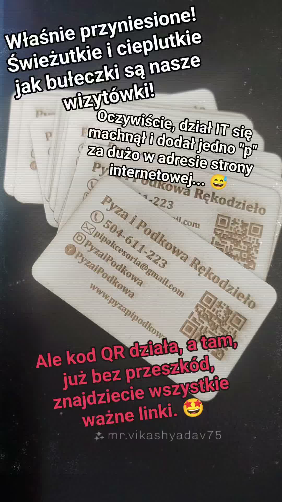 No i, co jest po prostu niesamowite, nasze wizytówki, na Wasze życzenie, mogą pachnieć! 🔥🔥🔥 To jest absolutny sztos! 🤩💥💫 A to wszystko dzięki niezastąpionemu @podkowatv 🥰❤️
